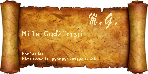 Mile Györgyi névjegykártya