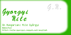 gyorgyi mile business card